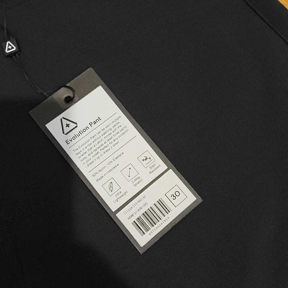 Western Rise Evolution Pant Slim 30" Black Travel Stretch Men's NEW NWT - Picture 4 of 4